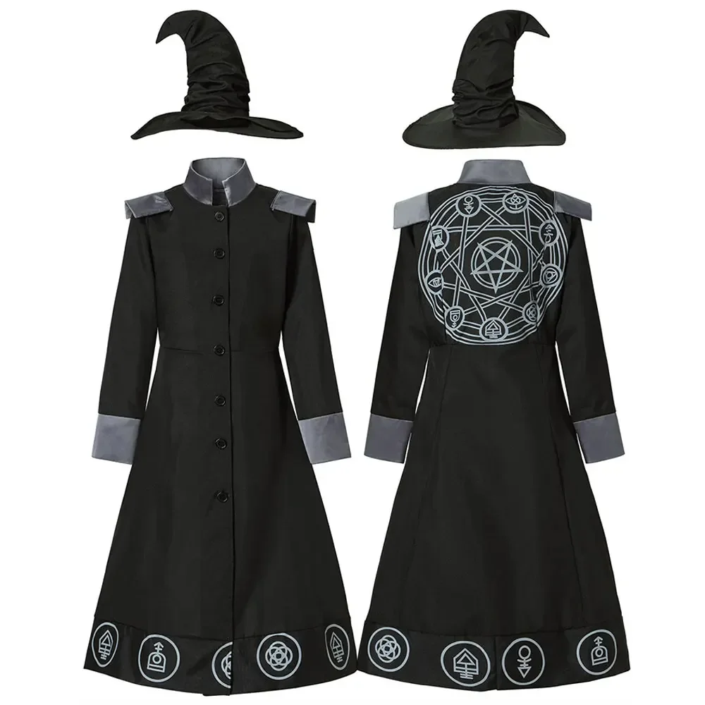 

Halloween Purim Adult Kids Jesus Priest Wizard Gothic Nun Witch Costume Magician Robed Wizard Family Parent-Child Cosplay Dress