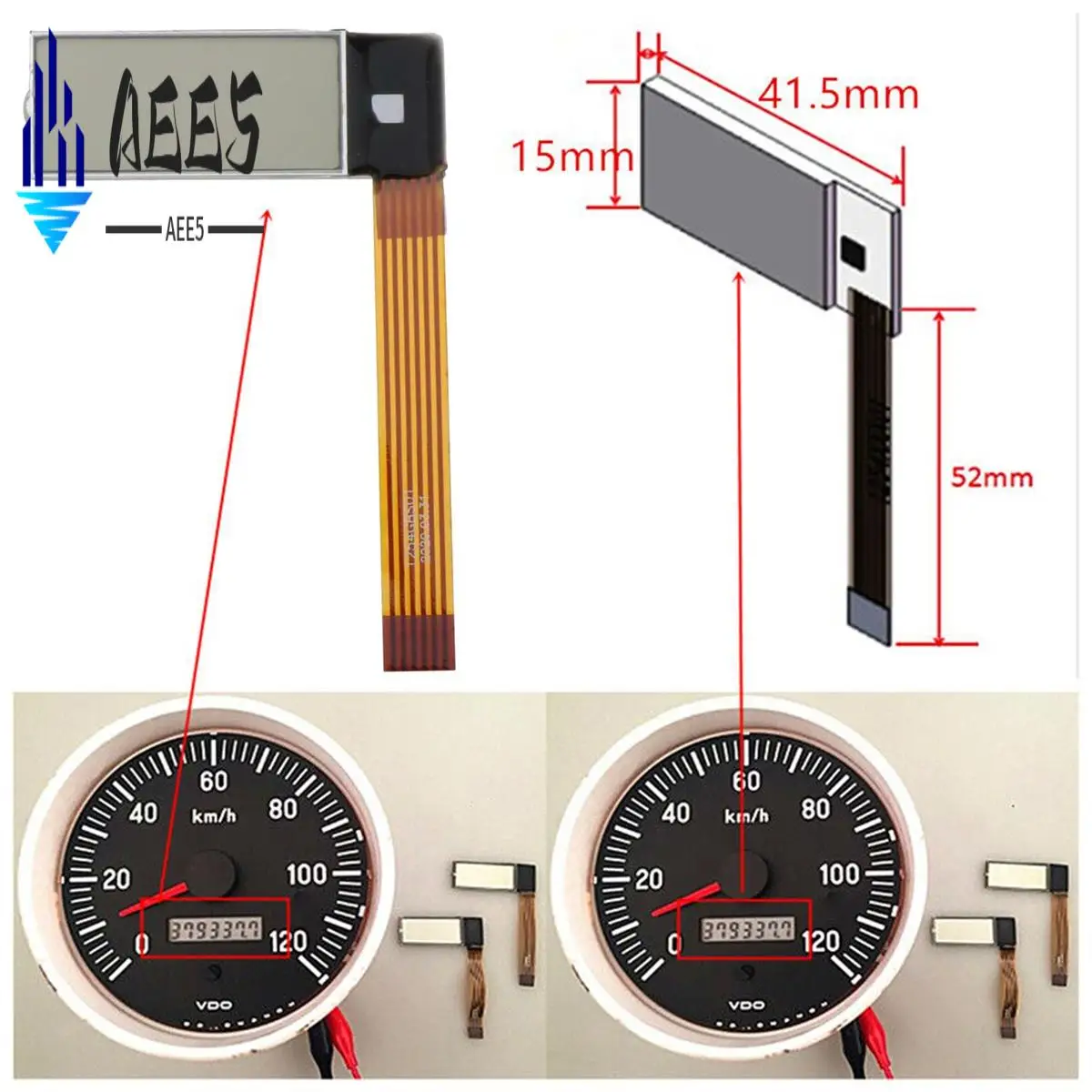 

AEE5-For Volvo Penta Marine Yanmar Tachometer Hour Meter LCD Display & Ribbon