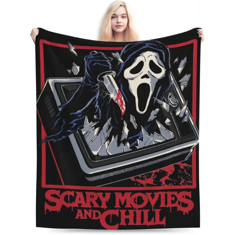 

Horror movie scream, light, soft, warm, super soft, flannel blanket