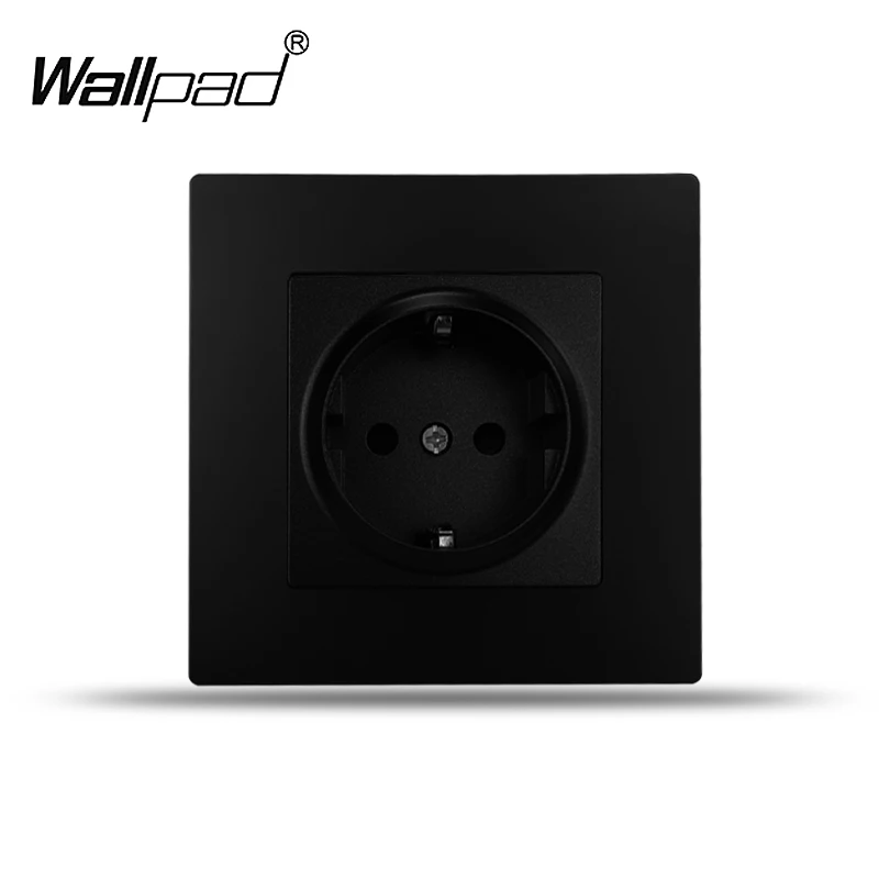 

EU Socket Matte Plastic Panel Wallpad Black European Standard Power Outlet Wall Panel 220v Electrical Socket For EU Box