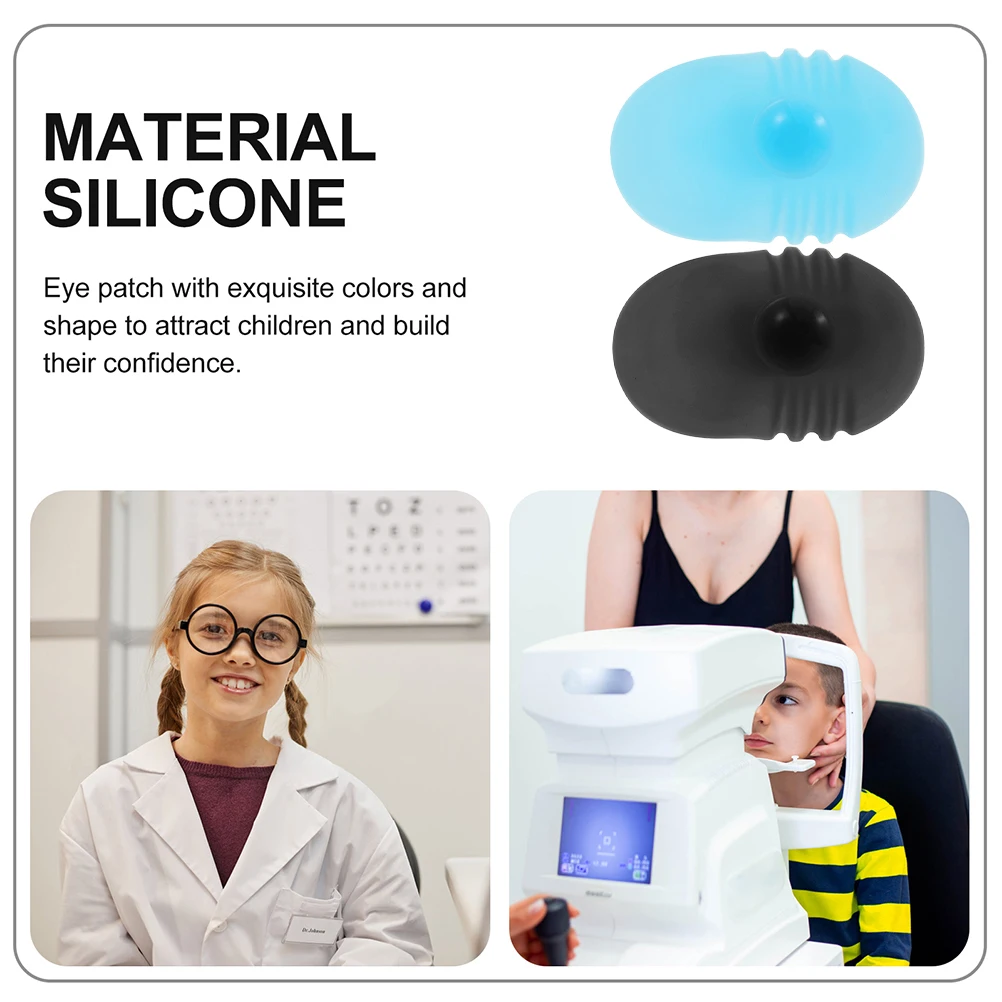 

2pcs Silicone Protectors Amblyopia Children Reusable Protective Covers Lightweight Compact Outdoor Patches Soft Comfortable Mask