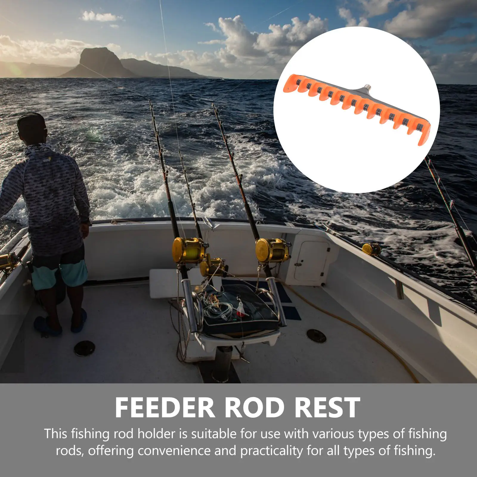 Fishing Rod Holder Head ABS Material Spiked Fork Design Stable Non-Slip Secure Hold for All Fishing Rods Plastic Rest Head