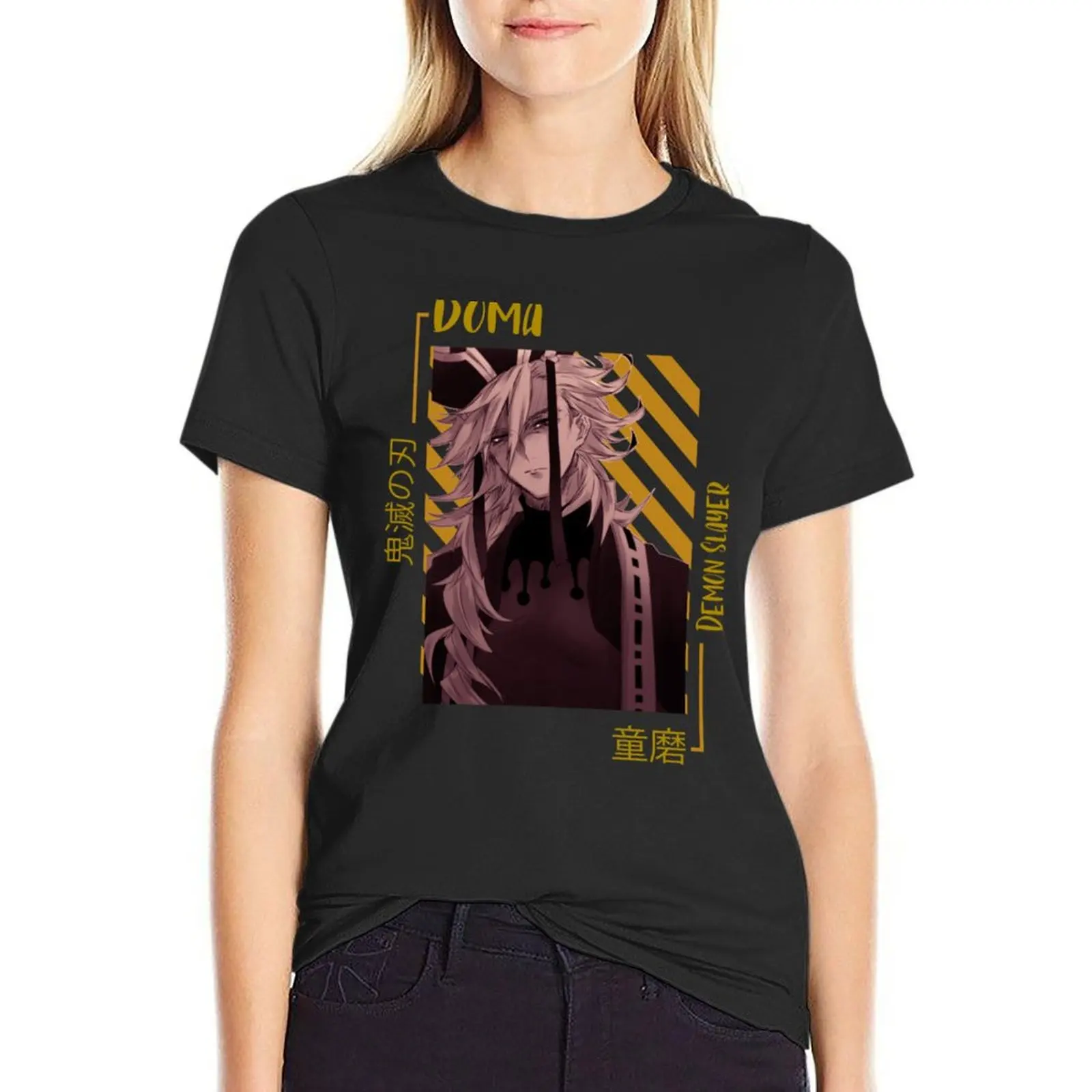 doma deman slayer T-Shirt tees Female clothing oversized Women t-shirts