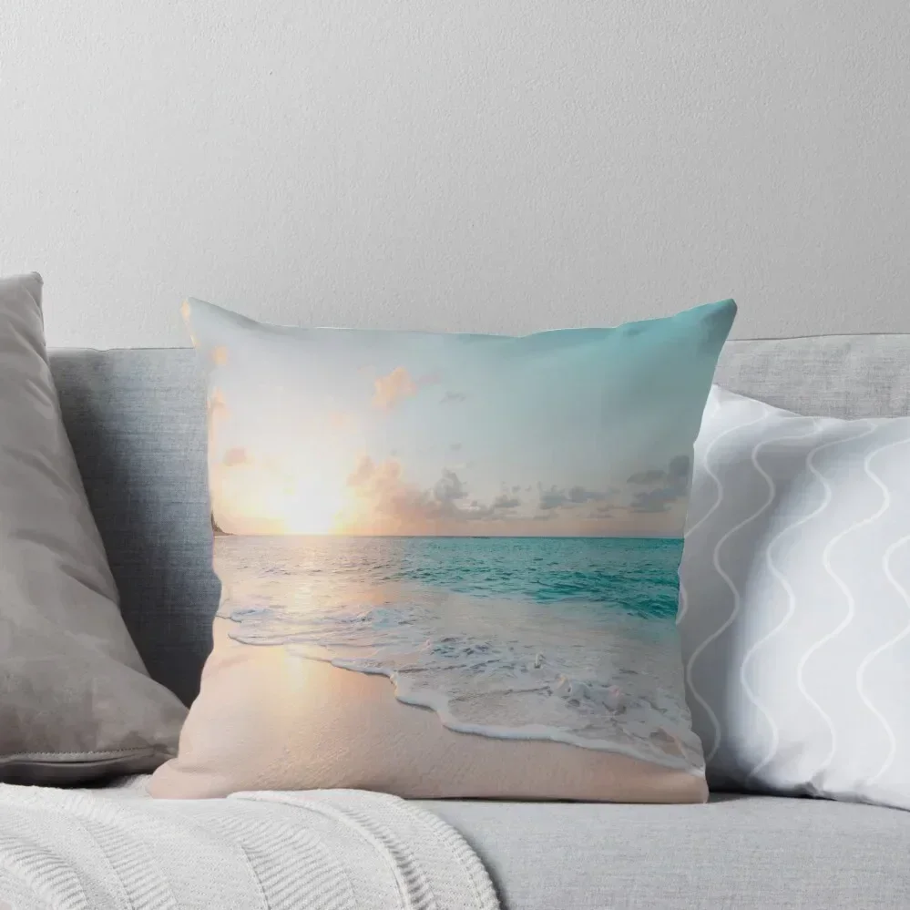 

Ocean Blue Shore Sunset Throw Pillow Sofa Cover pillow pillowcase Christmas Pillows pillow