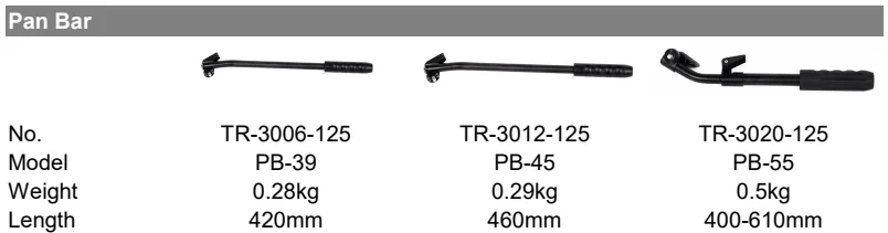 TERIS Hydraulic Head Tripod Handle Head Handle for TCE TS-N6 /V8 V8T/ V8L /V12T /V12L /V15T /V18T Telescopic Handle