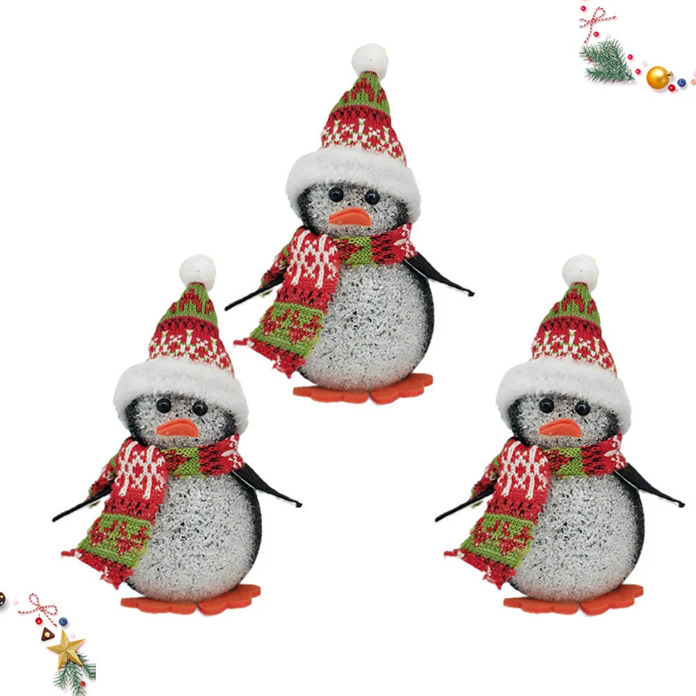 

3Pcs Christmas LED Penguin Night Light Colorful Glowing Desktop Lamp for Bedroom Home Decoration Glowing Penguin Lamp