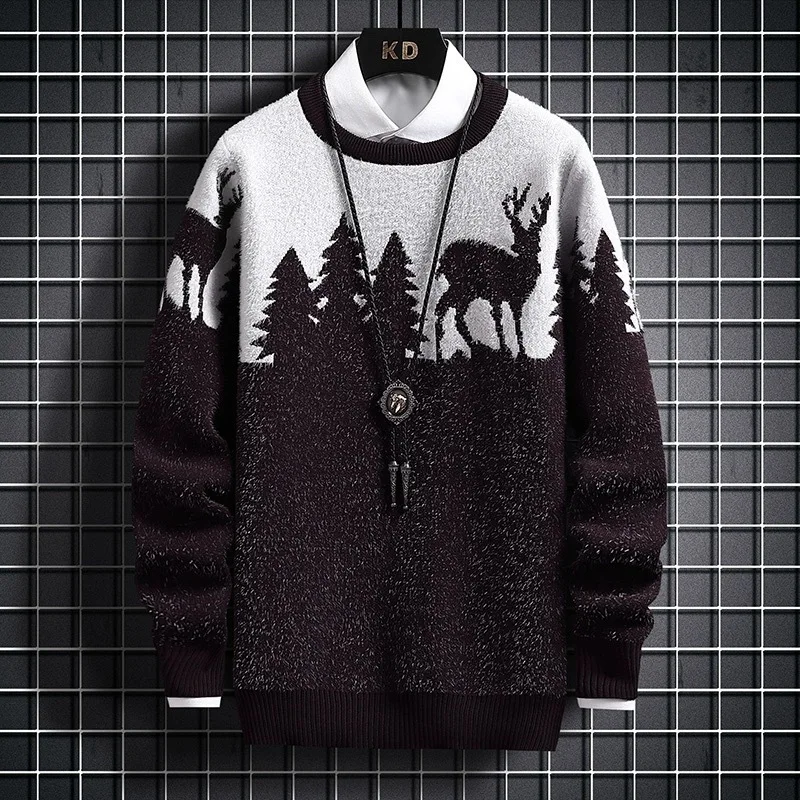 2023 Autumn/Winter Sweater Men's New Round Neck Korean Edition Casual Trend