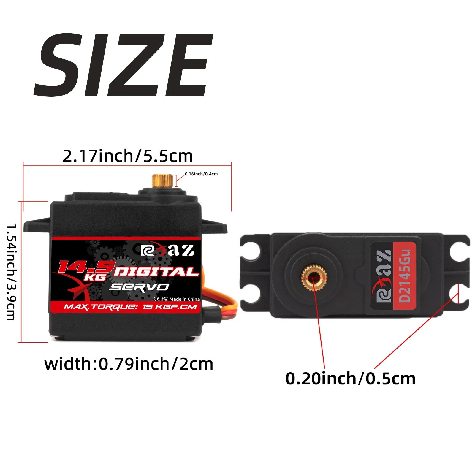 RCXAZ Digitaler Servo mit 180° Rotation ° Metallgetriebe-Servo 3,5KG 6,5KG 9,5KG 14,5KG Hochgeschwindigkeits-Servo für RC-Auto Roboter Boot RC-Helikopter – Detail 13