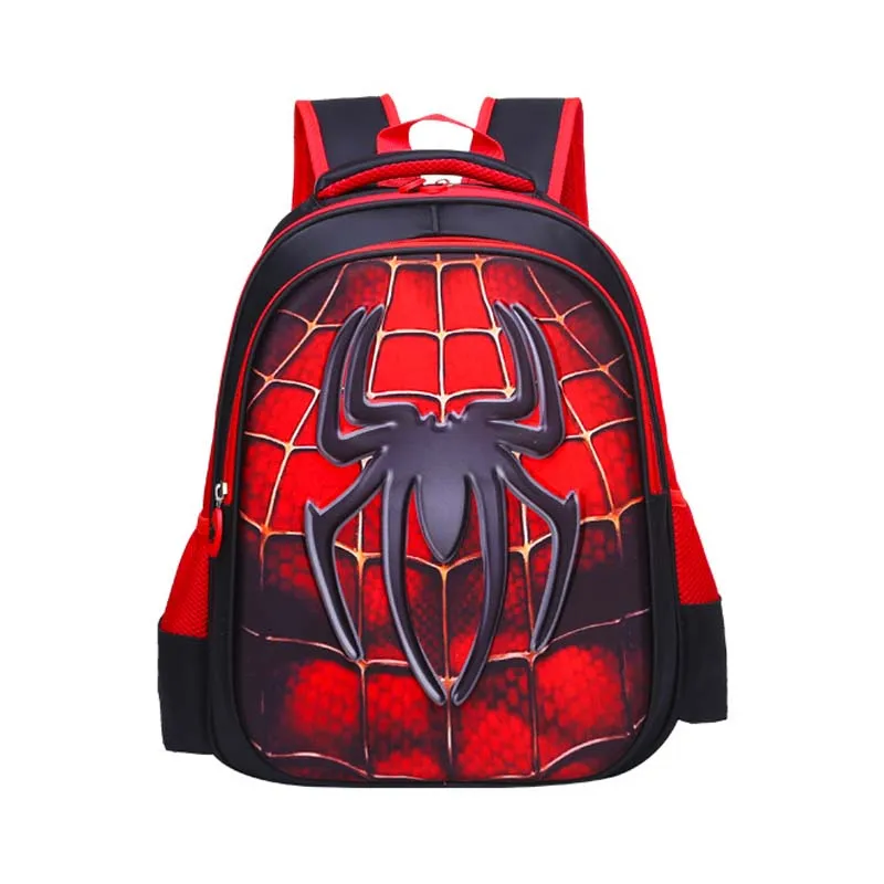 Spiderman Captain America Kinderen Schoudertassen 3d Geprint Spin Schattige Cartoon Anime Jongens Grote Capaciteit Schoolrugzak