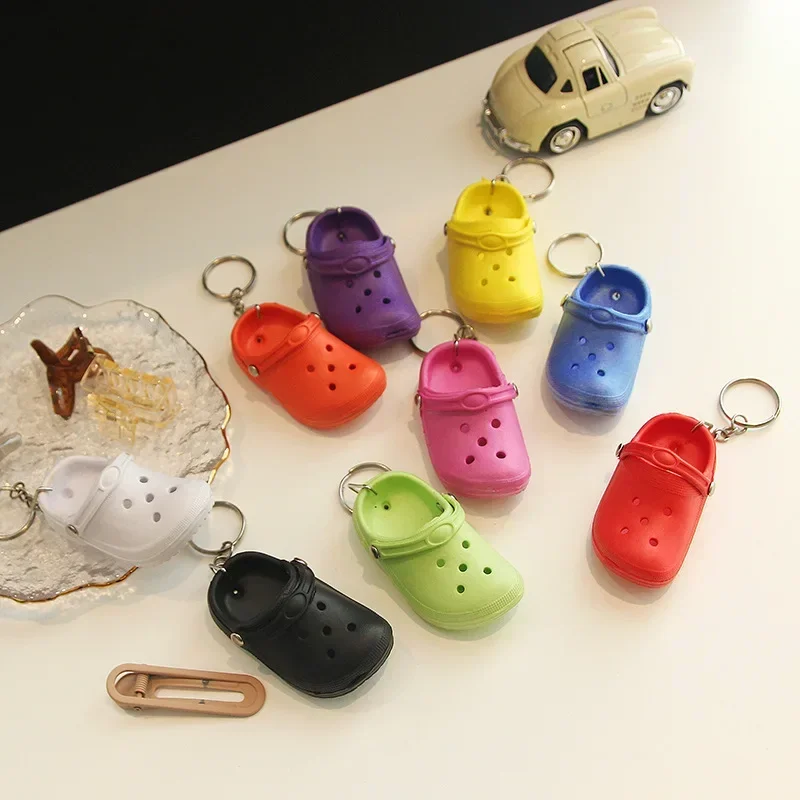 9 piece cute Mini Slippers Small Holes Shoe  Accessories  boy girl Backpack Small Shoe Buckle Pendant Car Keyring  Adorn