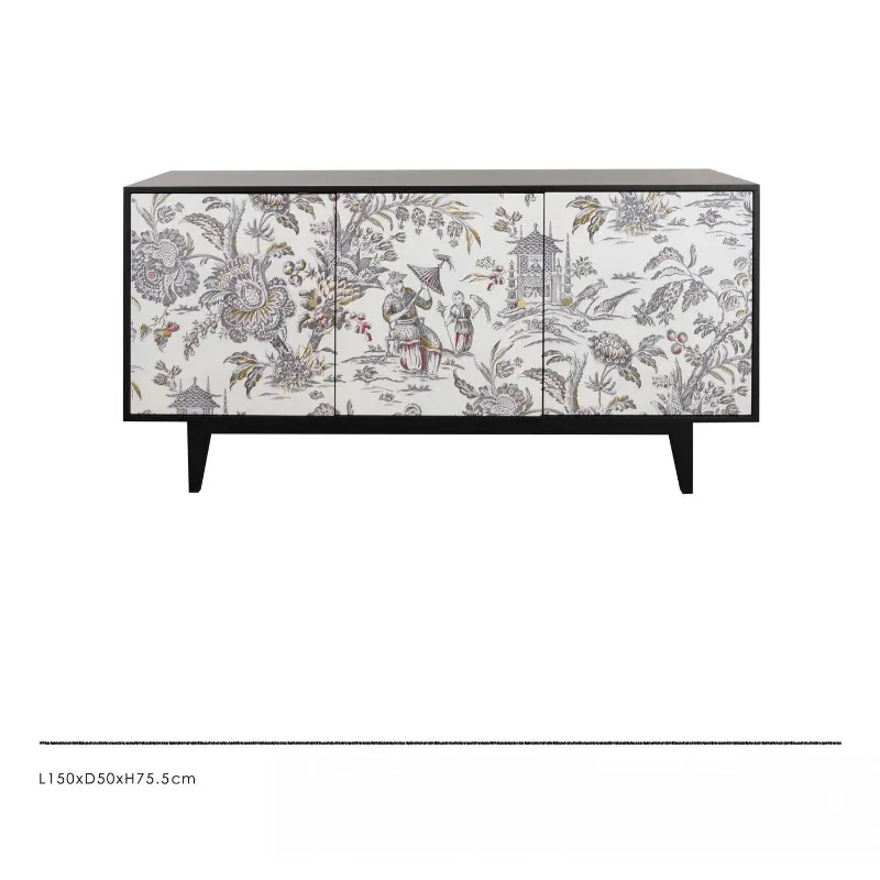 

side cabinet, living room hand-painted tea cabinet, painted storage locker, Italian light luxury entrance cabinet