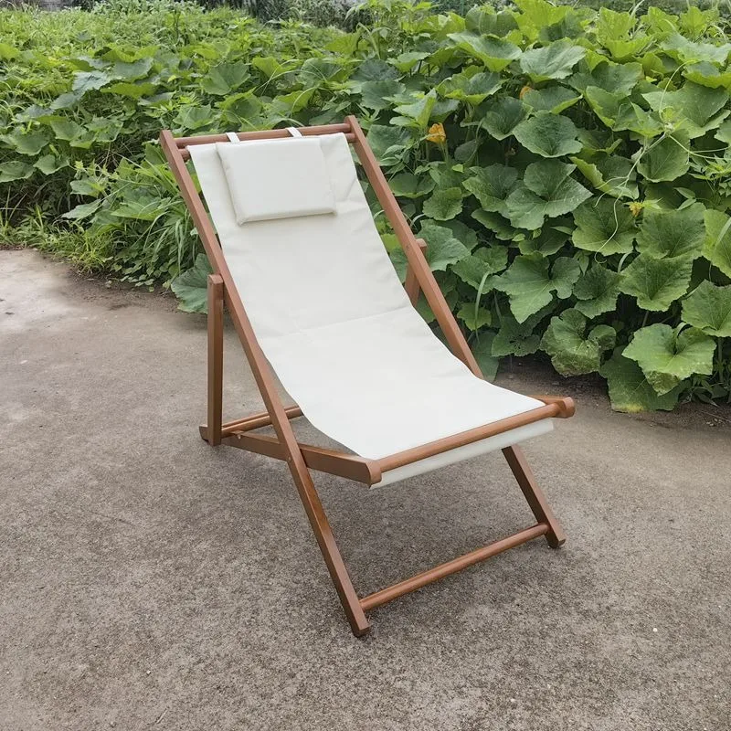 Outdoor solid wood beach chair pool bed and breakfast balcony camping Internet celebrity hotel decorative wooden deck