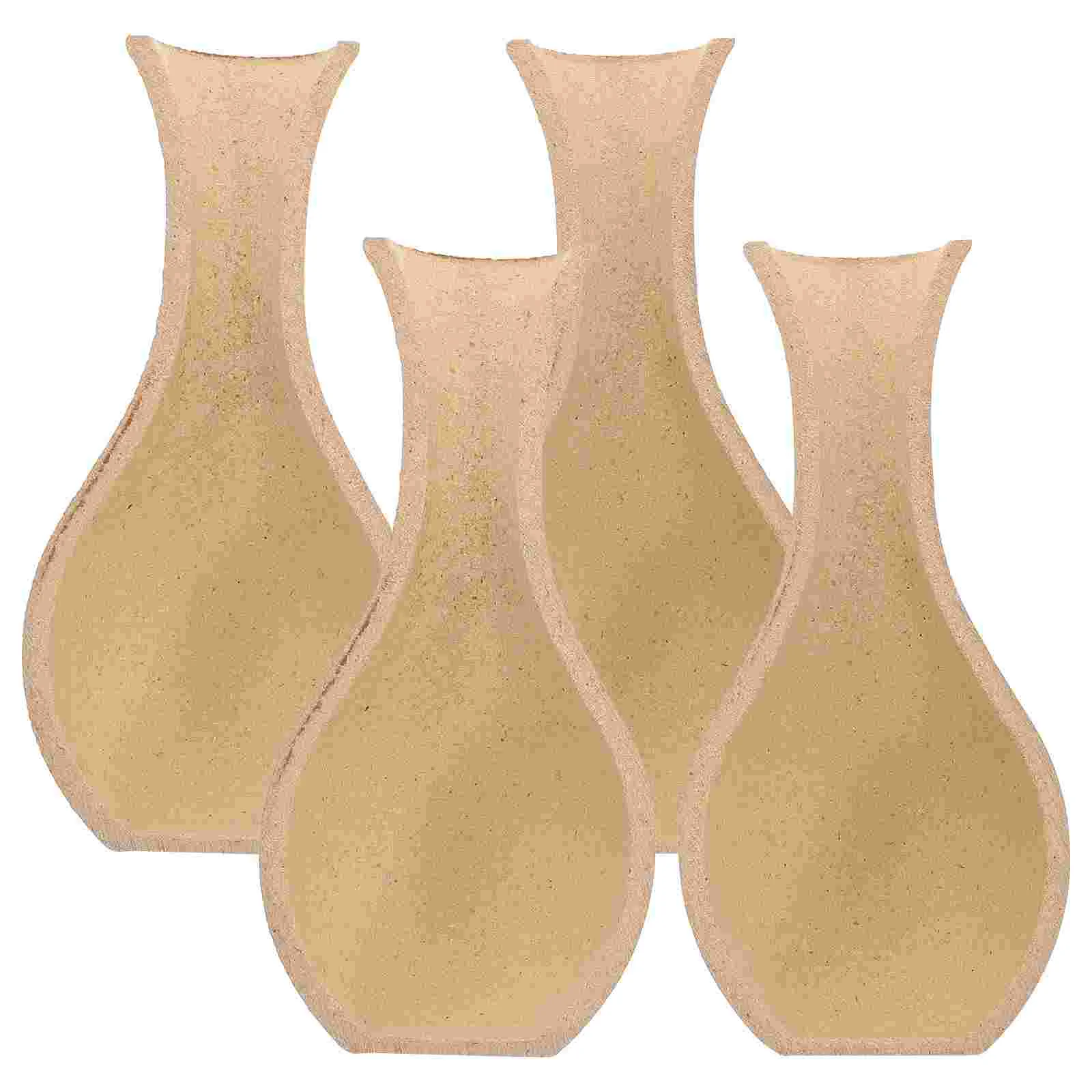 4 Pcs DIY Vase Mold Painting Decorate for Home Artistic Flower Bottle Wood Child Drawing Half Office