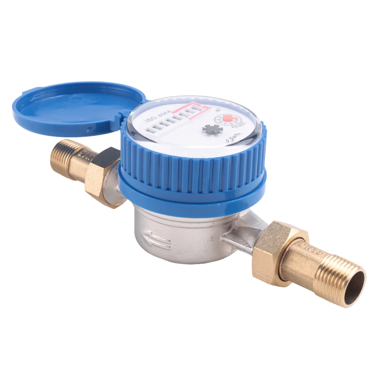 

AA08I Single Jet Water Meter Brass Water Meter Home and Garden Use Flow Water Meter