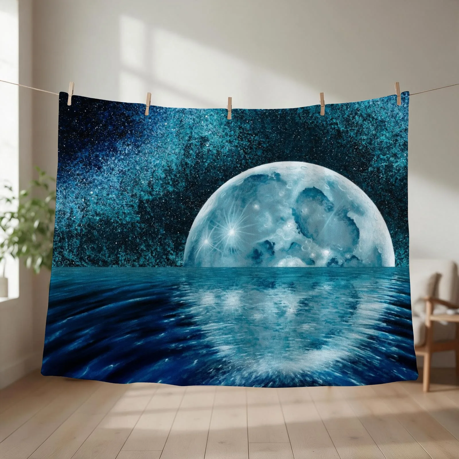 Lunar Mirror Throw Blanket couch cozy soft plush fuzzy picnic outdoor blanket