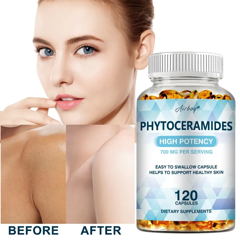 

Phytoceramides Capsules - Natural Anti-Aging Skin & Hair Vitamins for Collagen Boost & Rejuvenation