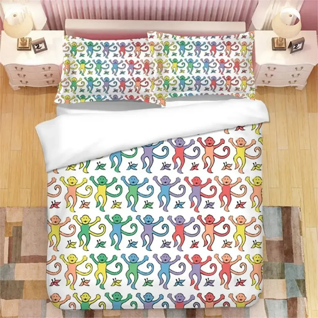 3PCS Single-sided Roller Rabbit Printed Comforter Bedding Sets Comfortable Bedspreads Comforter Duvet Bedding Birthday Gift