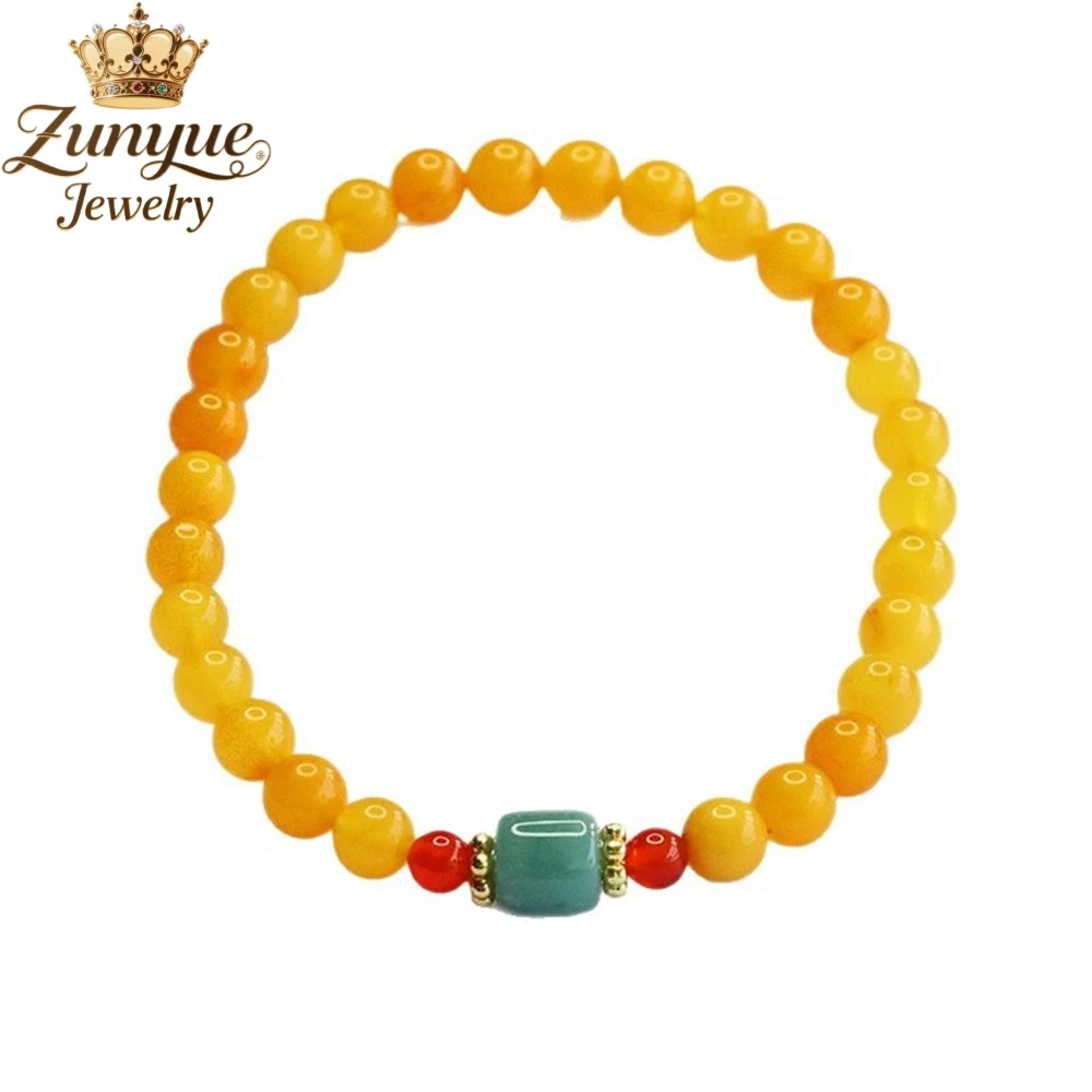 الدجاج الطبيعي الدهون الأصفر شمع العسل اليشم العقيق سوار فاخر جودة الأزياء الجميلة مجوهرات رائعة أنيقة شعبية سحر هدية #5