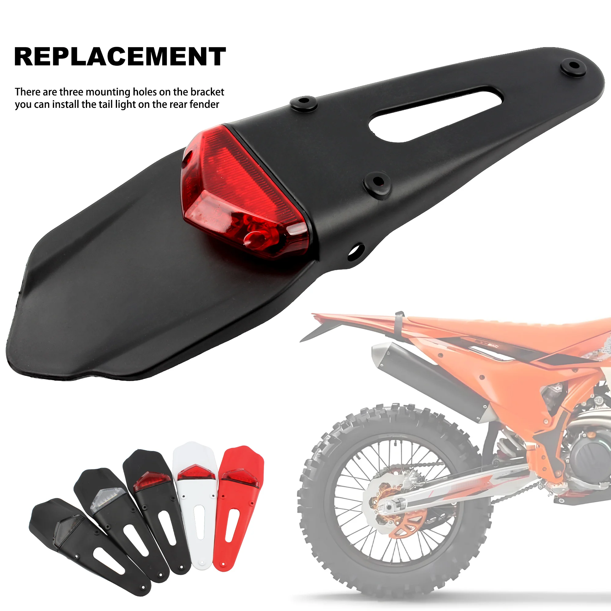 Universal Motorcycle Rear Fender Taillight Brake Lamp LED for Suzuki Husqvarna TE250 TE300 RMZ250 RMZ450 DRZ40 Motocross Parts view 3