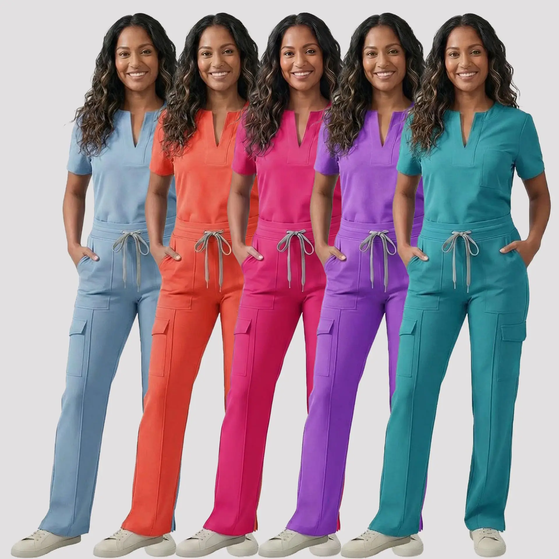 Fashion Slim Fit Women Scrubs Sets Hospital Medical Uniforms