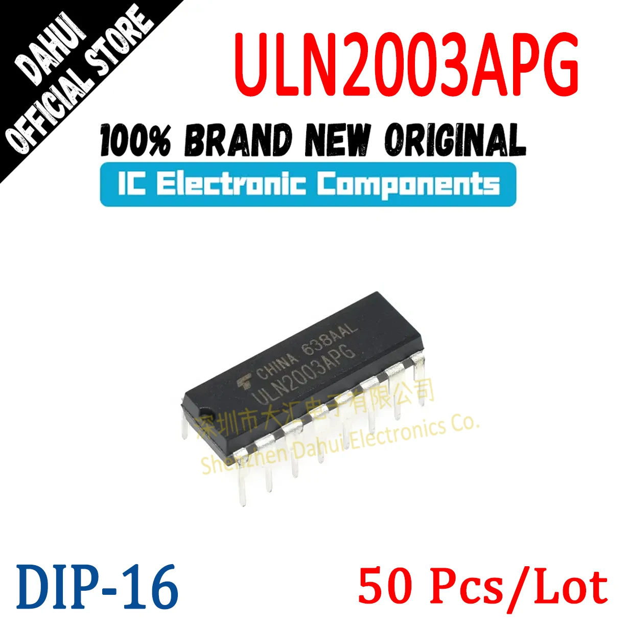 50Pcs ULN2003APG ULN2003 ULN2003AN DIP-16 High voltage and high current Darlington transistor array chip new original