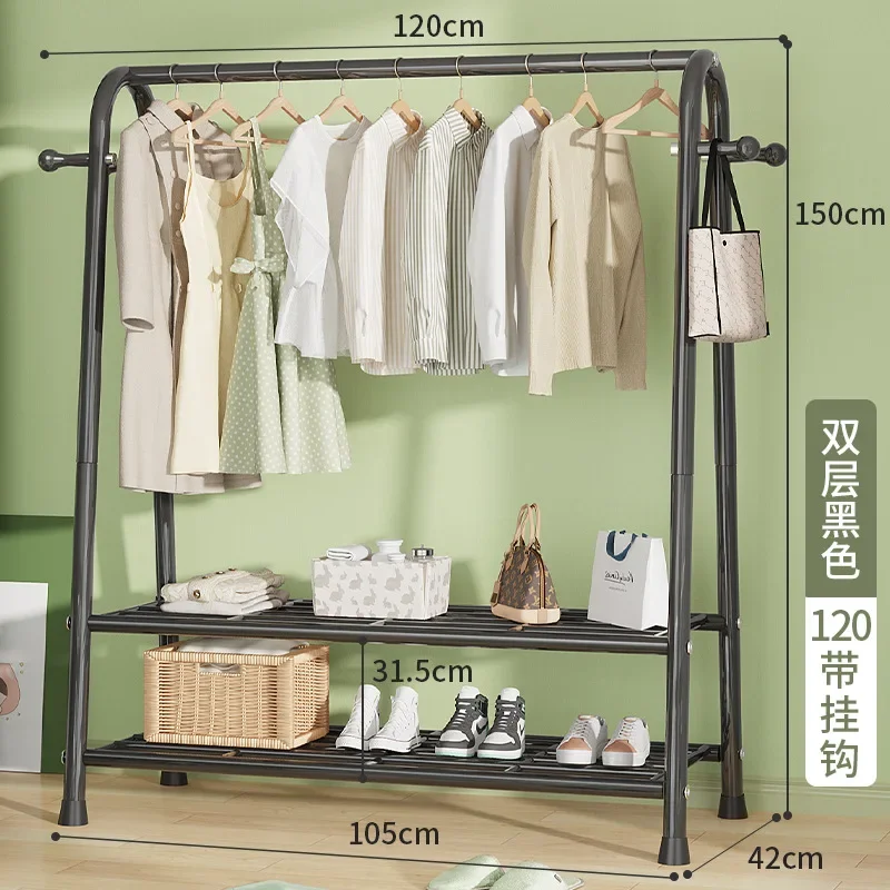 Estante de ropa con ruedas para el hogar, perchero con riel para colgar abrigos, muebles modernos para sala de estar, multifunción