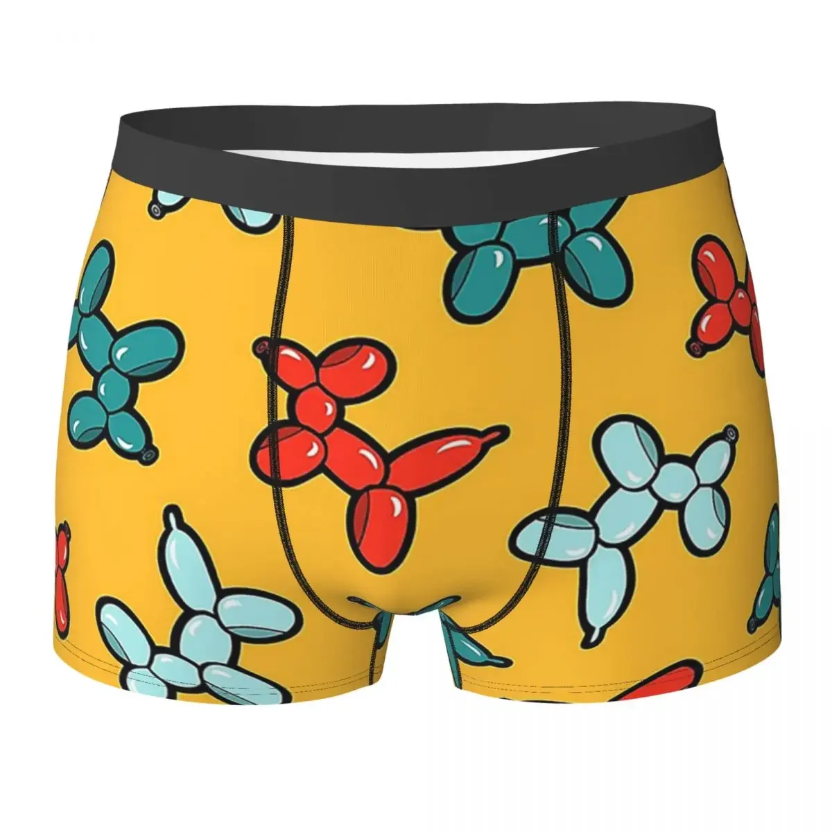 Boxer Underpants Shorts Balloon Animal Dogs Pattern In Yellow Panties Male Breathable Underwear for Homme Man Boyfriend Gifts