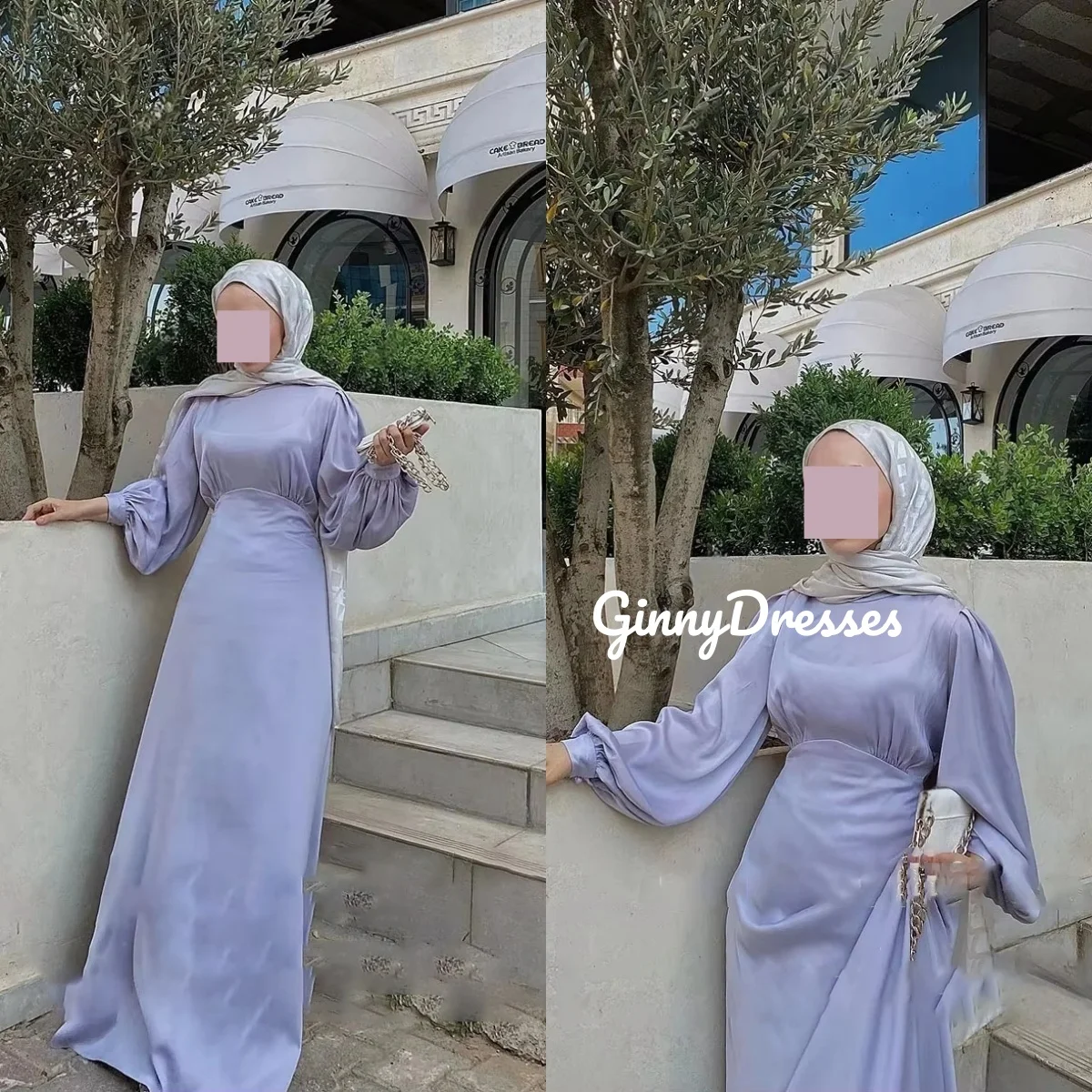 

Customize Prom Dresses A-Line Scoop Neckline Floor-Length Luxury Evening Dresses Ruffle Chiffon Zipper Up Long Sleeves Formal Oc