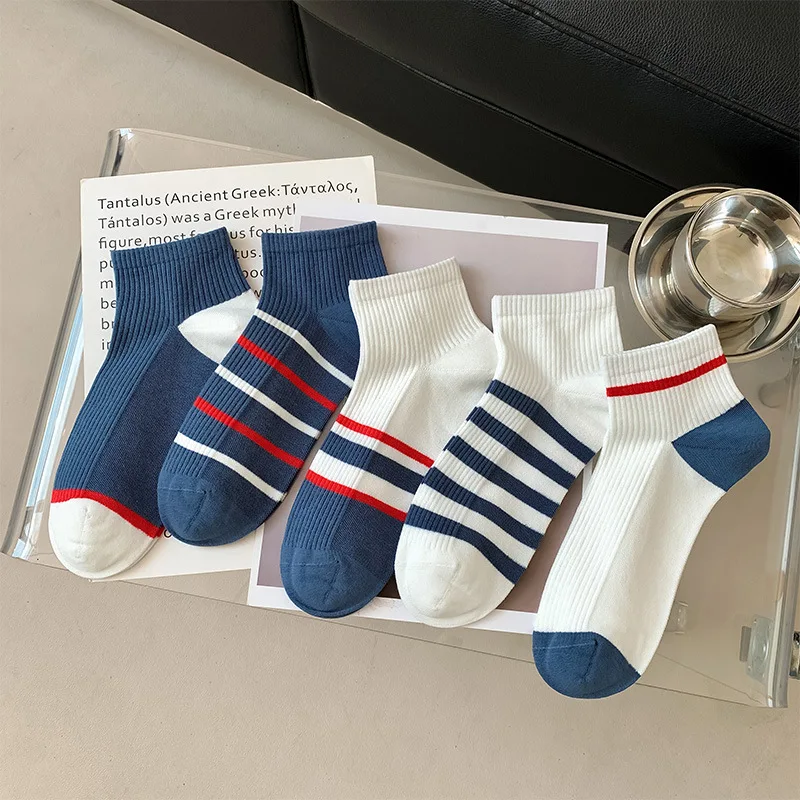 Herren socken für den Sommer kurze blaue Socken Low Barrel Socken für Männer Freizeit All-Match dünne Socken absorbieren Schweiß atmungsaktiv weich