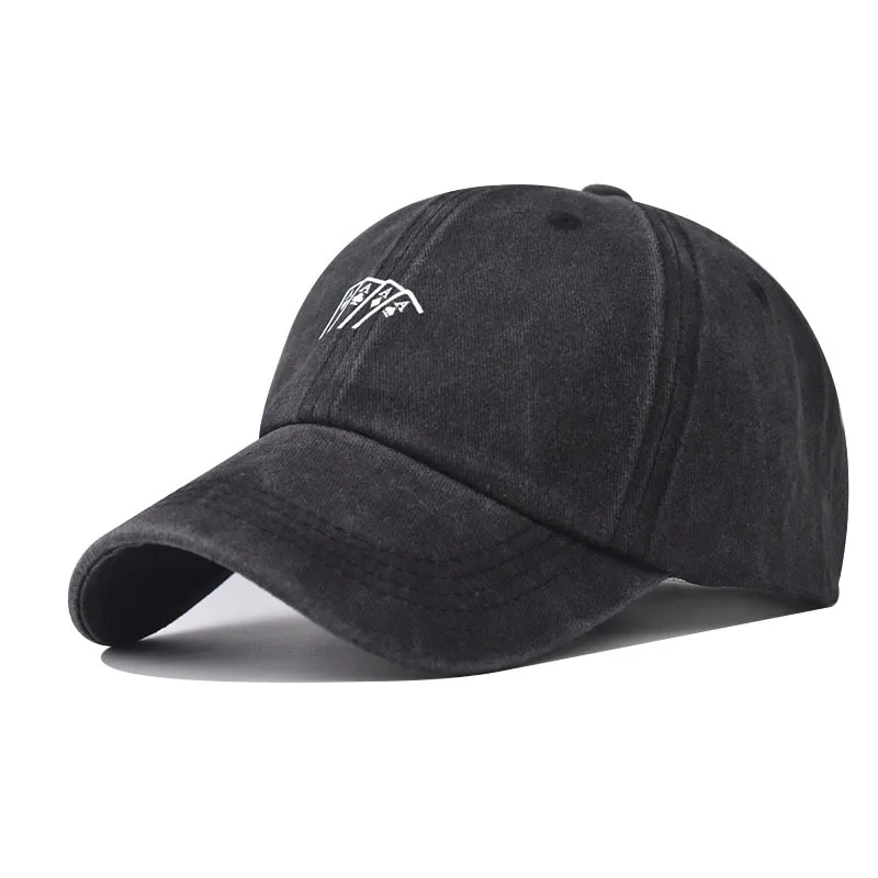

Outdoor Sports Visors Playing Cards Print Baseball Caps Vintage Adjustable Distressed Faded Cap Hiphop Baseball Hats