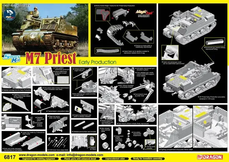 DRAGON 6817 1/35 Scale America Howitzer Priest M7 Early Production  2019