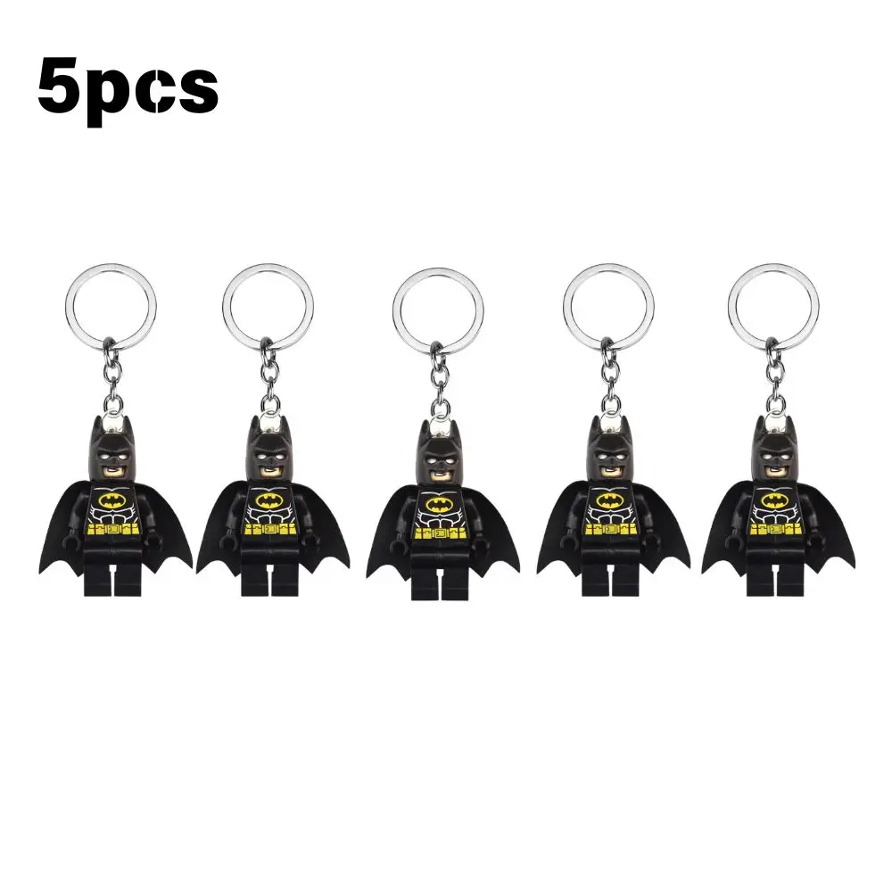 Kawaii Spider‑Man Iron‑Man Building Block Keychain Mini Action Figure Backpack Pendant Car Interior Ornament Cartoon Collectible view 4