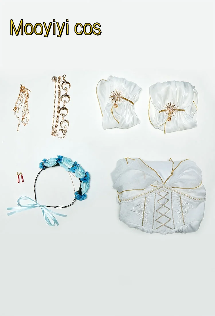 Hot New Mooyiyi cos Frieren Costume Cosplay Halloween Natale Giochi di ruolo Festa Comic S-XL Anime Abito da dea bianca