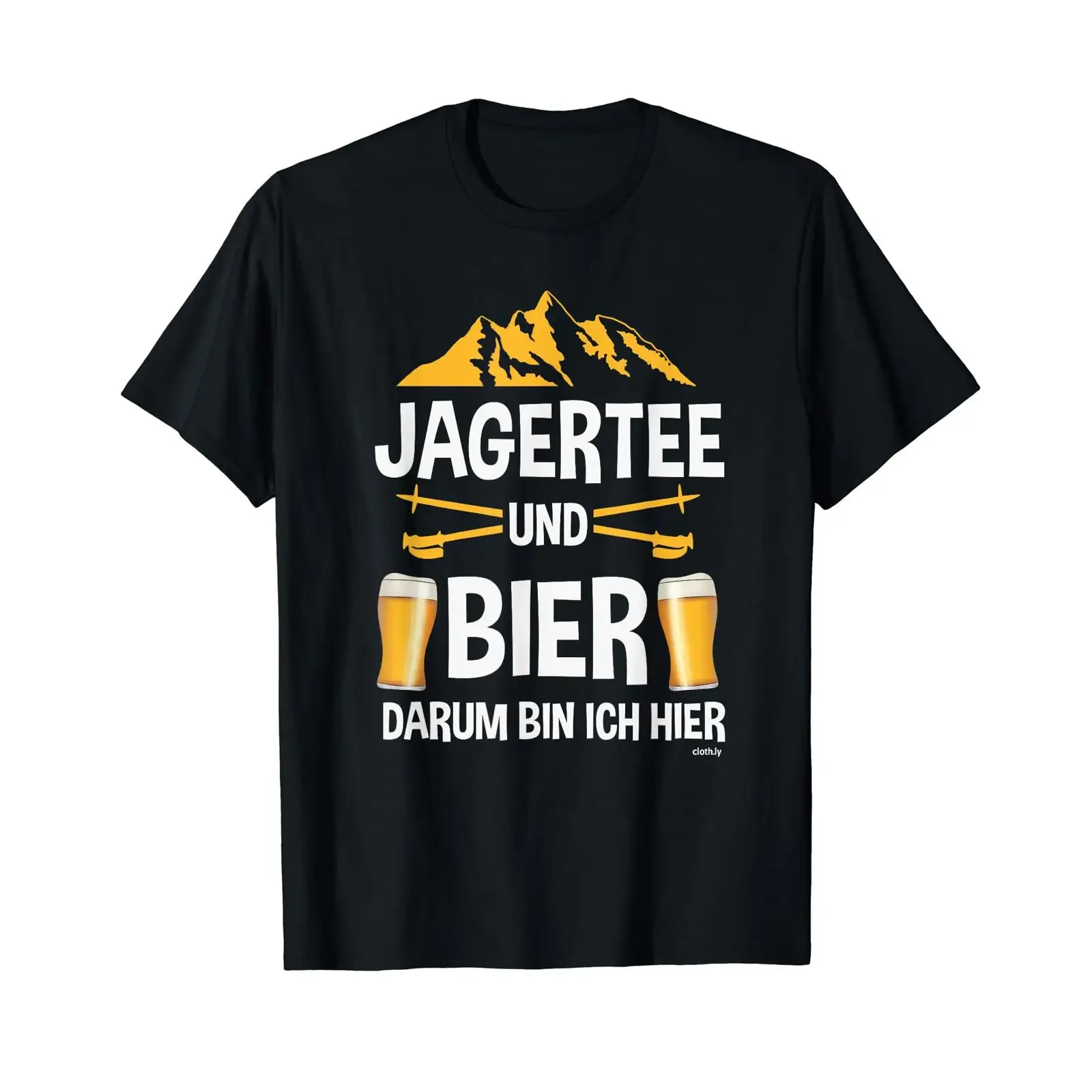 Jagertee and Beer Skiing Snowboard Apres Ski Party Costume T Shirt vintage Washed Casual Versatile Comfortable designer clothes