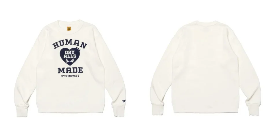 Human Made Heart Wing Logo Sweatshirt Graphic Print Loose Crewneck Unisex Top
