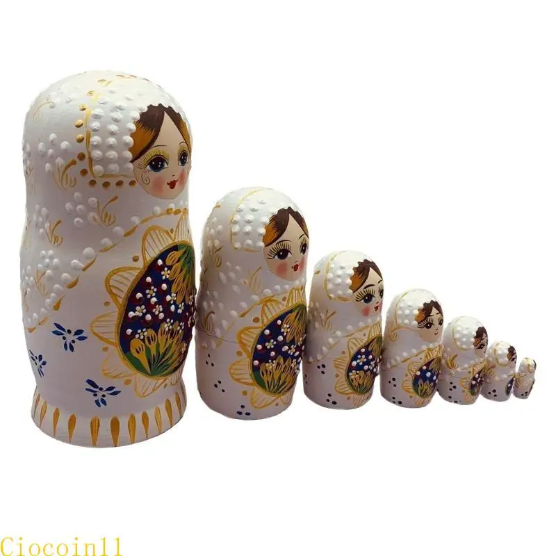

Y1UB Artistic Russian Nesting Toy Unique Hand Painted Dolls for Collection