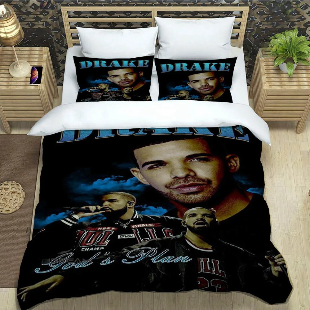 3D printed Rapper Drake Bedding Sets exquisite bed supplies set duvet cover bed comforter set bedding set luxury birthday gift