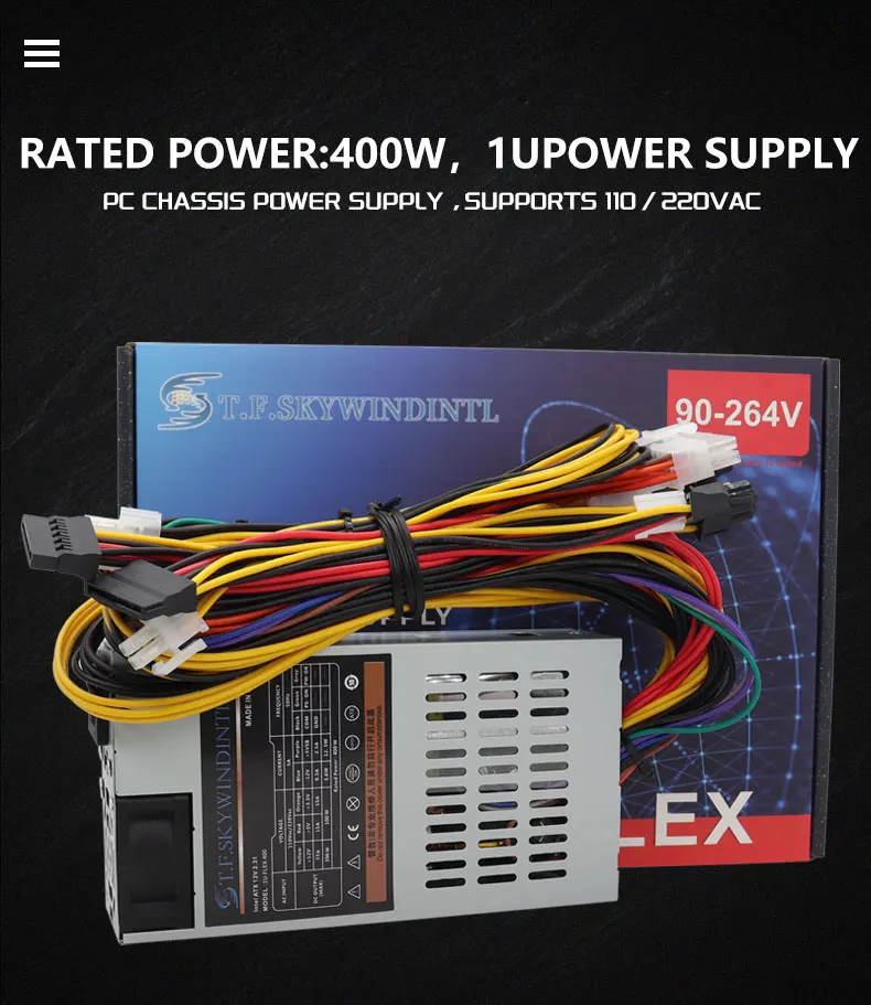 T.F.SKYWINDINTL 1U FLEX 400W power supply 1U FLEX 400W Power Supply Compact & Reliable or Mini PC/Server Build