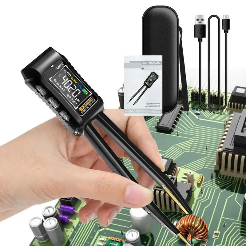 

Цифровой измерительный пинцет SMD-метр Пинцет Цифровой автоматический измерительный тестер Высокоточный анализатор компонентов с компонентом дисплея