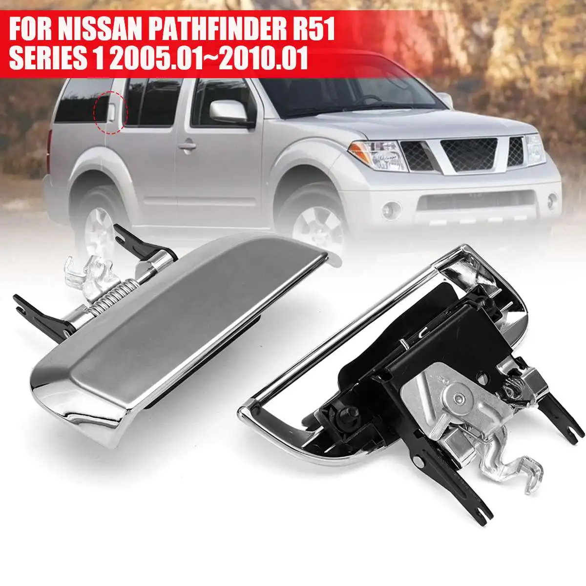 

Левая и правая дверные ручки для Nissan Pathfinder R51 2005-2013 82607-EA502 82606-EA502 OE:1030514, 2 шт.