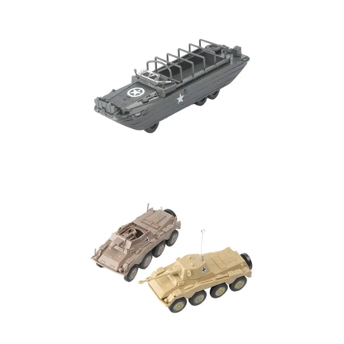 3Pcs Simulated Armoured Vehicles, 1/72 Scale 4D Model Kit, , Toy, for Boys Gift