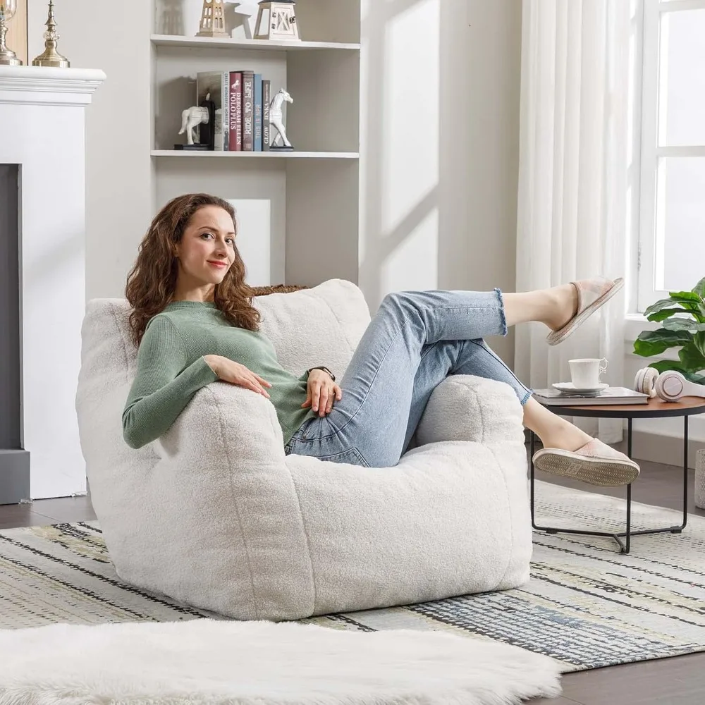 كراسي Antetek Bean Bag للبالغين والأطفال، كرسي تيدي فابرك حديث، كرسي أريكة فائق النعومة لغرفة المعيشة وغرفة النوم، Apar