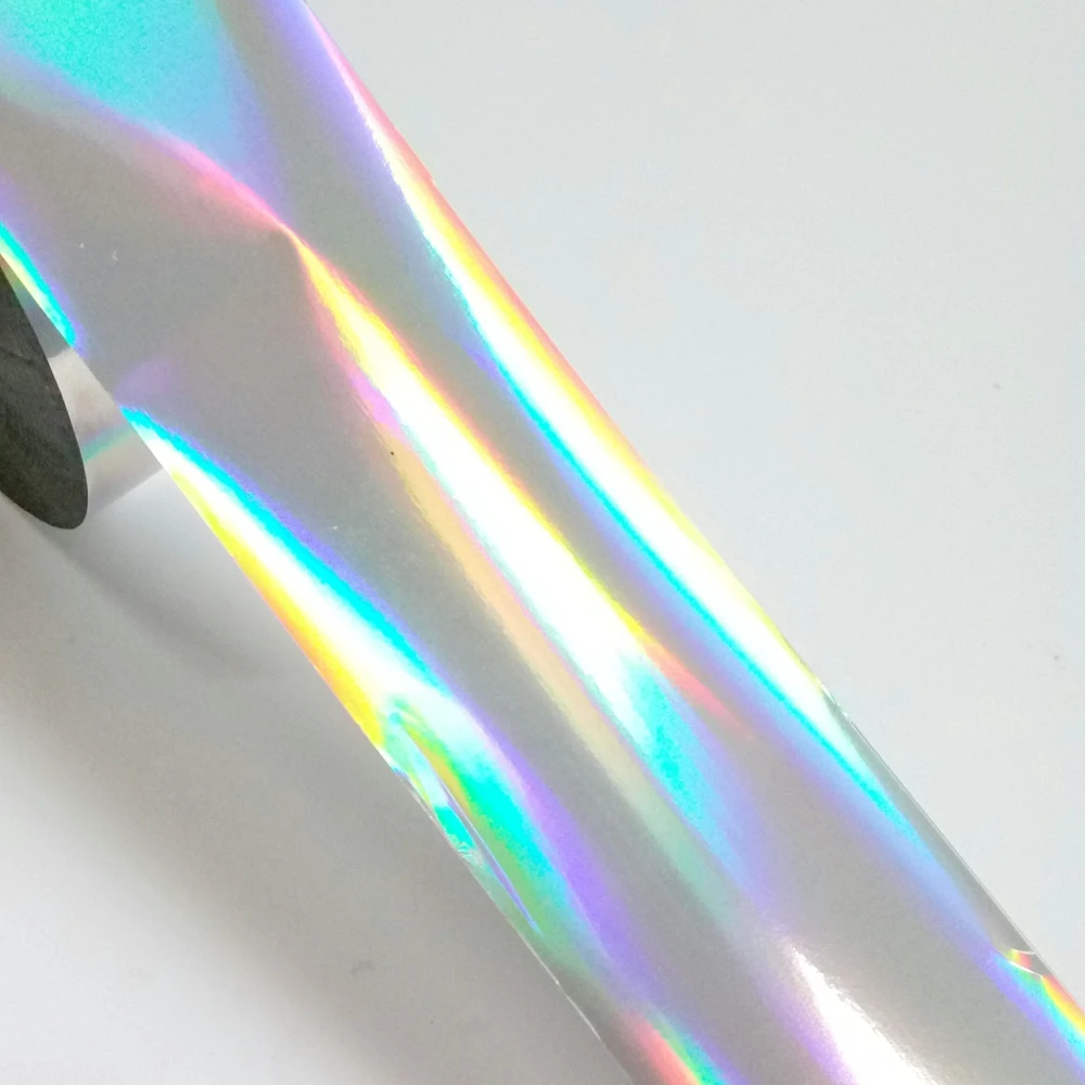 

100cm Wholesale Laser Silver Nail Sticker Holographic Nail Foil For Finger Transfer Nails Art Decals