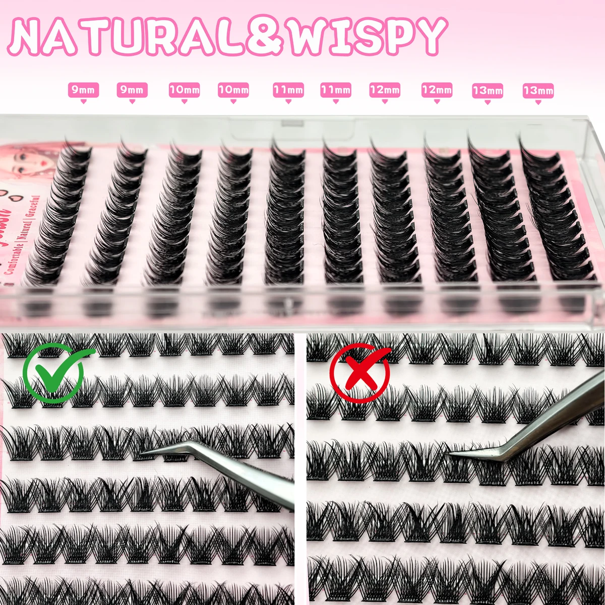رموش كثيفة بدون لاصق 10 صفوف،  - مراجعة Eyelash Extension No 9 وسعره