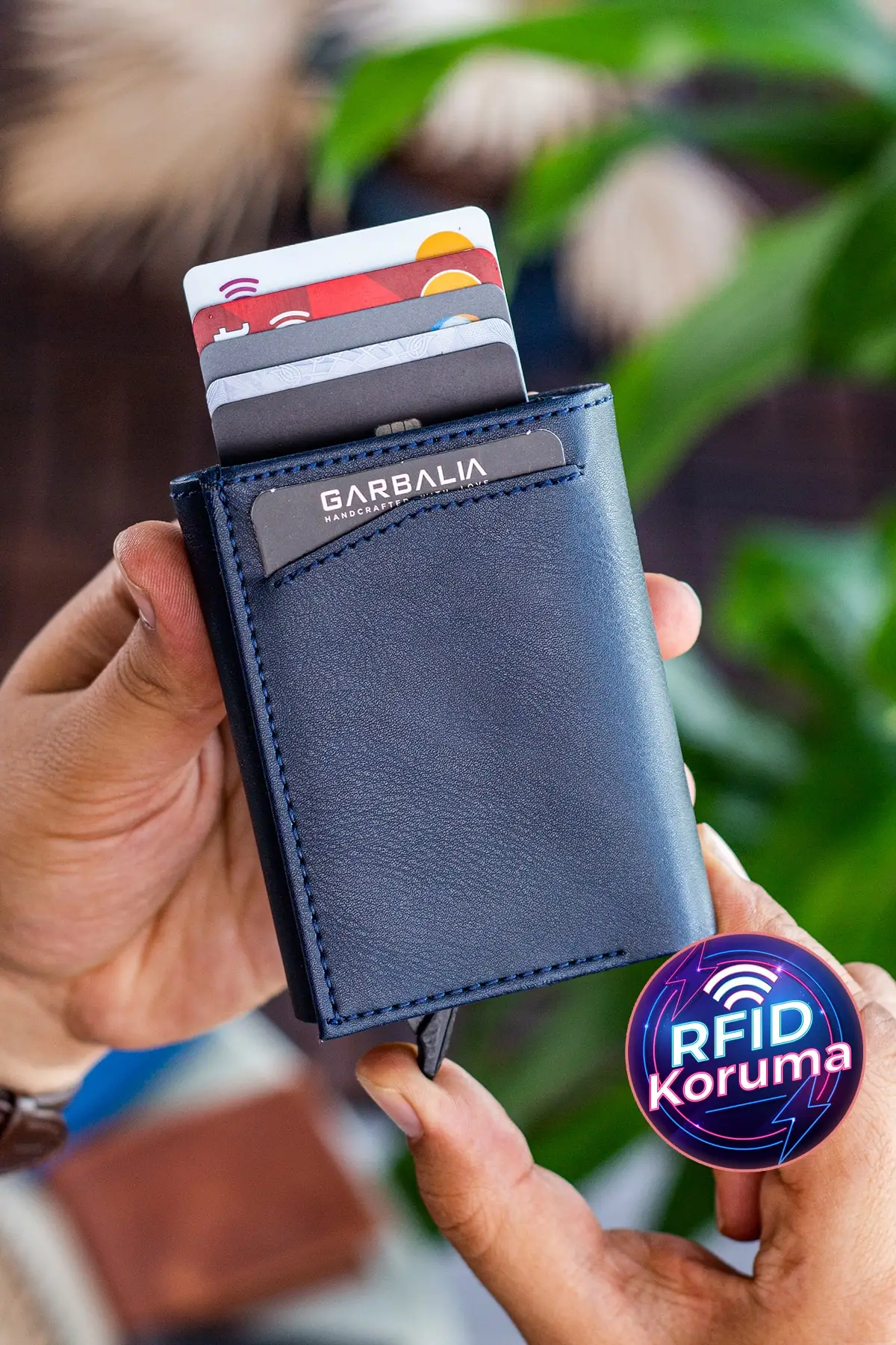 Smart Wallet Unisex Leather Card Holder Mechanism Automatic Sled Wallet Business Id Credit Card Men Gift Multi Smart