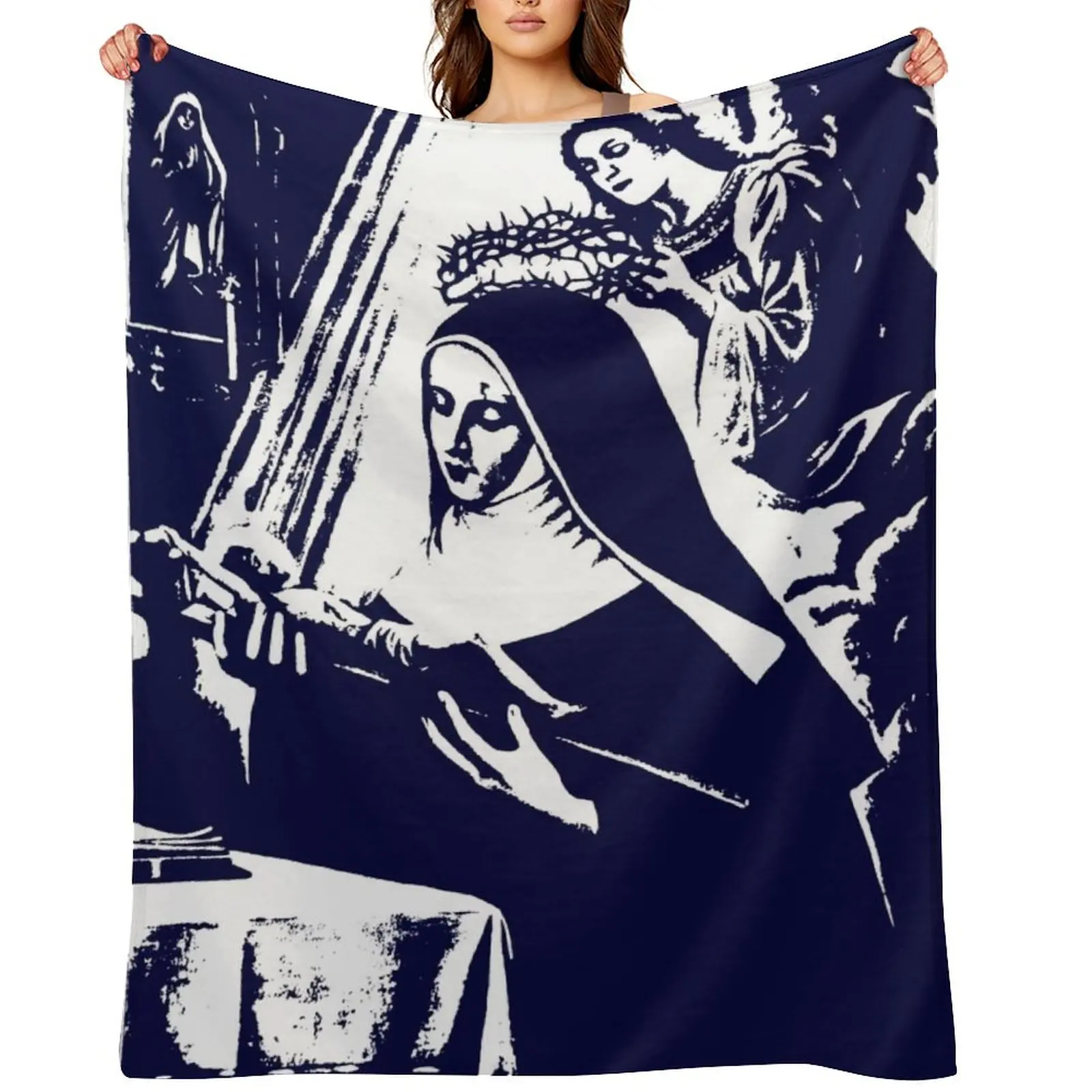 

Saint Rita of Cascia Throw Blanket Loose Flannel Winter beds Warm Blankets