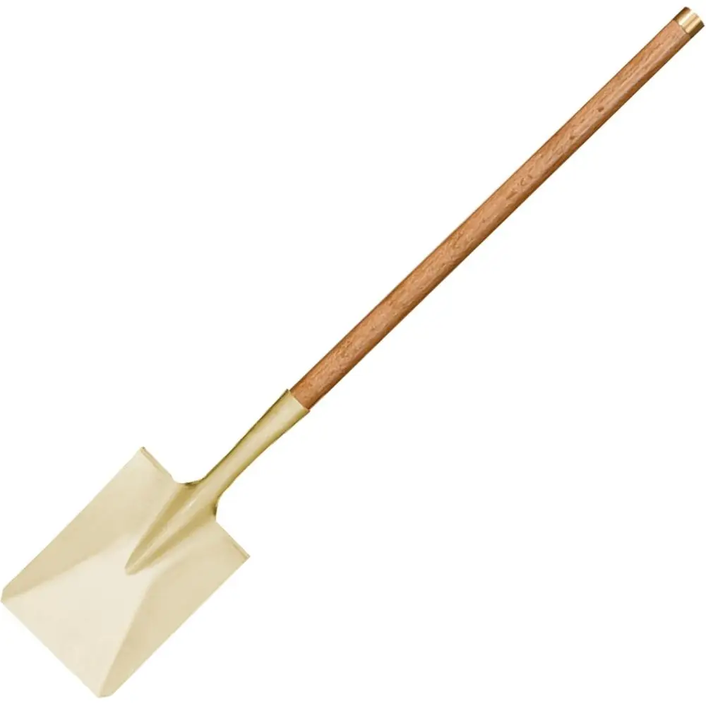 

Квадратная лопата с бронзовым обручем, деревянная ручка 47, алюминиевая бронза, сертифицированная DIN, безопасный инструмент для копания