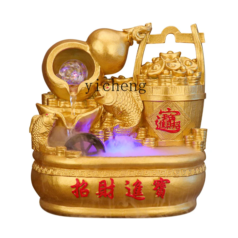 

ZC Lucky Feng Shui Ornament, Flowing Water Fish Tank, Water Circulation, Living Room Office Ornament