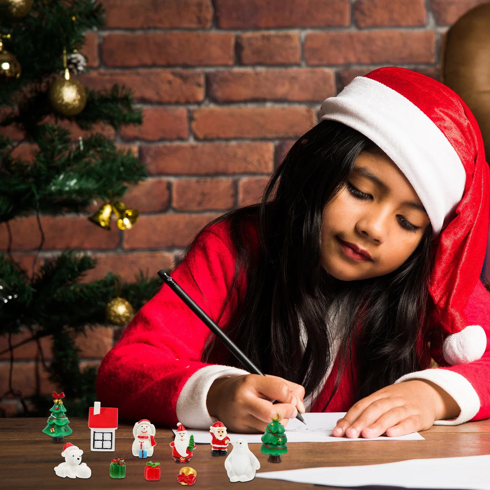 

30Pcs Resin Elk Sled Ornaments Christmas Theme Miniature Decorations for Home Table Tree Desktop Festive Landscape Bonsai