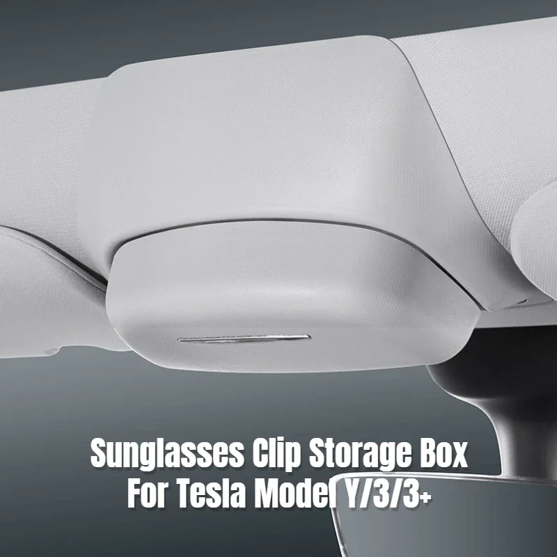 Car Glasses Box Card Storage Case Holder Sunglasses Clip Storage Box for Tesla New Model Y/3/3+ Highland 2024 Car Accessories